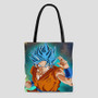 Super Saiyan Blue Goku Dragon Ball Super Custom Tote Bag AOP With Cotton Handle