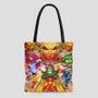 Teen Titans Product Custom Tote Bag AOP With Cotton Handle