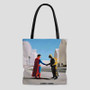 Wish You Were Here Pink Floyd Batman Superman Custom Tote Bag AOP With Cotton Handle