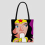 Wonder Woman and Banana Custom Tote Bag AOP With Cotton Handle