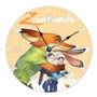 Nick and Judy Zootopia Custom Wall Clock Round Non-ticking Wooden