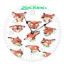 Nick Wilde Face Collage Zootopia Custom Wall Clock Round Non-ticking Wooden