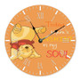 Pooh There s Sunshine in My Soul Disney Custom Wall Clock Round Non-ticking Wooden