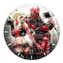 Wade Harley Deadpool Harley Quinn Custom Wall Clock Round Non-ticking Wooden
