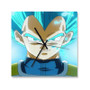 Vegeta Super Saiyan Blu Dragon Ball Super Custom Wall Clock Square Wooden Silent Scaleless Black Pointers