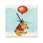 Winnie The Pooh With Ballon Disney Custom Wall Clock Square Wooden Silent Scaleless Black Pointers