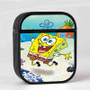 Spongebob Squarepants Art Custom AirPods Case Cover Sublimation Hard Durable Plastic Glossy