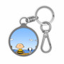 The Peanuts Snoopy and Charlie Brown Custom Keyring Tag Keychain Acrylic With TPU Cover