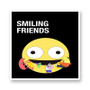 Smiling Friends White Transparent Vinyl Glossy Kiss-Cut Stickers