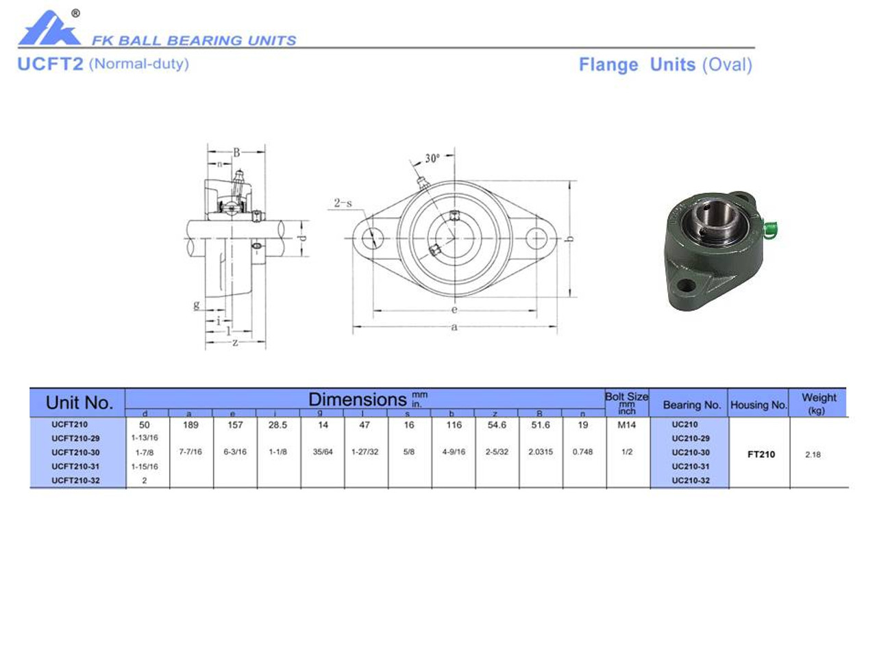 UCFT210-31   1 15/16" Bore