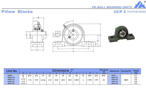 UCP211-35 2 3/16" Bore