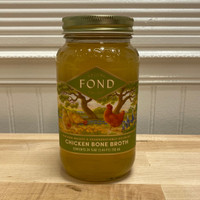 <span data-mce-fragment="1">Meet your new pantry staple... 24 ounces of the most nutrient dense bone broth on the market. FOND is the only certified Regenerative Bone Broth on the market. We are Land to Market certified and only use pasture raised, regeneratively-sourced, bones to produce our delicious chicken bone broth. It is simple only made from just bones, water, and salt. No added flavor from vegetables, herbs, or spices so you can add this to any and all recipes. It fits with any dietary lifestyle, whether you're is carnivore, low-FODMAP, or AIP, this bone broth is here to nourish you! Perfect in a mug or in a meal. This unflavored chicken bone broth comes in a larger, 24 ounce jar, whereas our bone broth infused tonics come in a 14 ounce jar, and it's lower in sodium for those watching their salt intake. How to use: Our unflavored chicken bone broth is your new ultimate cooking companion. Use it in place of water in any recipe. Refrigerate after opening and use within 7 days.</span>