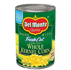 <h5 data-mce-fragment="1">Ingredients: Corn, water, sea salt.</h5>
<ul>
<li>Picked and packed fresh</li>
<li>Zero trans fat and cholesterol</li>
<li>Non GMO</li>
<li>No BPA</li>
</ul>
<p> <br><strong>Del Monte Golden Sweet Whole Kernel Corn</strong> comes from plump whole kernels of crisp, super sweet corn that are picked and packed at the peak of freshness. They're just bursting with rich, sweet flavor. So, go ahead and bring the wholesome goodness of the earth to your dinner table with Del Monte Fresh Cut canned vegetables. Trust me, you won't be disappointed!</p>
<h3 data-mce-fragment="1"></h3>