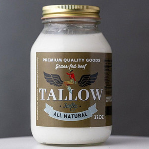 Beef Tallow, 32oz, 100% Grass-Fed Rendered Beef fat, Odorless