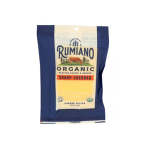 <span data-mce-fragment="1">Our Rumiano Organic Sharp Cheddar is aged nine months in order to fully develop its bold and intense flavor profile with a distinctive tangy and slightly nutty taste.  The texture is firm and crumbly with a slightly granular mouthfeel.  This cheese is white in color and the aroma is robust and pungent.  Overall, sharp cheddar cheese has a strong and assertive flavor that adds depth and complexity to any dish.</span>