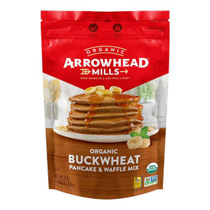 <p data-mce-fragment="1">Arrowhead Mills Organic Buckwheat Pancake &amp; Waffle Mix is a flavorful, nutritious, and energizing way to start the day. Whether using it to make traditional pancakes or blinis topped with salmon or caviar, this tasty pancake and waffle mix is made with organically grown whole buckwheat that offers many health benefits and a more distinctive flavor.</p>
<p data-mce-fragment="1"><strong data-mce-fragment="1">Benefits:</strong><span data-mce-fragment="1"> </span>Rich source of fiber, whole grain, good source of calcium, iron, thiamin &amp; phosphorus</p>
<p data-mce-fragment="1"><strong data-mce-fragment="1">Ingredients: </strong>Organic Buckwheat Flour, Organic Whole Wheat Flour, Organic Rice Flour, Leavening Organic Rice Flour, Leavening (Monocalcium Phosphate, Baking Soda, Corn Starch), Salt</p>