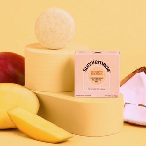 <p><span data-mce-fragment="1">This super sudsy, hydrating shampoo bar cleanses and quenches hair — without the plastic waste. Antioxidant-rich mango butter rehydrates hair and fortifies the scalp, locking in nutrients and moisture that keep dryness at bay. Complete with a tropical mango scent, panthenol and coconut oil, this shampoo bar promotes shine and moisturizes hair without weighing it down. </span></p>
<p><span data-mce-fragment="1">??? <strong>One bar replaces up to three 8 oz. bottles of liquid shampoo </strong></span></p>
<p><span data-mce-fragment="1">? Color-safe for dyed hair </span></p>
<p><span data-mce-fragment="1">? No SLS/SLES, parabens, phthalates, animal cruelty, or animal products </span></p>
<p><span data-mce-fragment="1">? Plastic-free with recyclable and compostable packaging </span></p>
<p><span data-mce-fragment="1">●</span><span data-mce-fragment="1"> </span>Weight: 2.1 ounces</p>
<p><span data-mce-fragment="1">●</span><span data-mce-fragment="1"> Dimensions: 2.5” diameter / 1” thick Pair with our Mighty Mango Moisturizing Conditioner Bar</span></p>