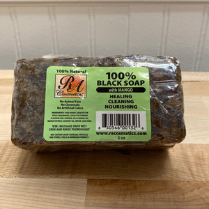 <span data-mce-fragment="1"><strong>100% Natural African Black Soap</strong> is made from aged plant and fruit extracts, shea butter and carmwood. For centuries this recipe was used throughout west Africa to produce the ultimate skin cleanser and beautifier. African Black Soap can be used as a daily cleanser or as a weekly skin treatment. We use 100% essential oil to fragrance our soaps. African black soap is rich in essential vitamins and minerals that are powerful enough to detoxify the skin while providing the ultimate in moisture. It is naturally alkaline and produces a rich soothing lather to thoroughly treat any skin imperfection. Use over time helps to minimize the signs of aging and helps skin retain its natural oils. For years black soap has been used to reduce the effects of acne, eczema and minor skin irritations. Black soap can also be used to wash the hair.</span>