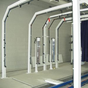 Aluminum spray arch for fleet car wash systems