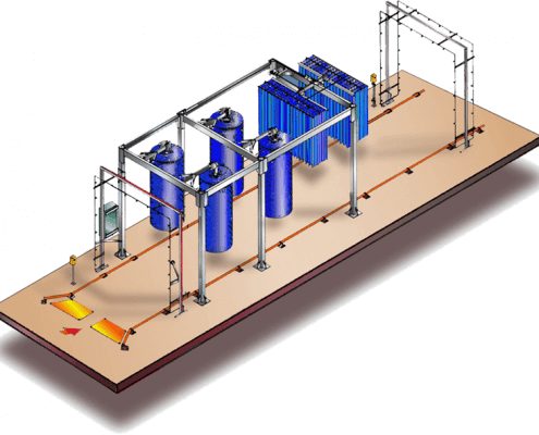 Bus washing machine layout