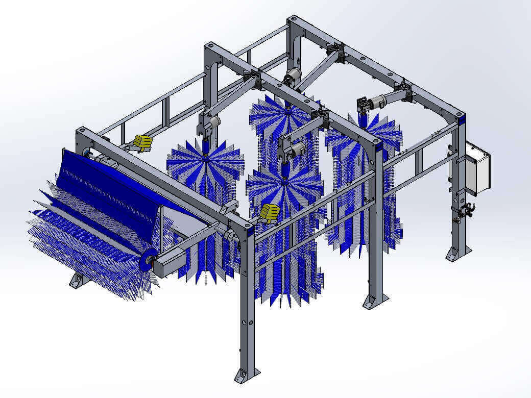 Detailed diagram of car wash system.