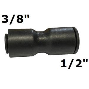  3/8" Poly Coupling, 3/8" Poly x 1/2" Poly Unequal Coupling 