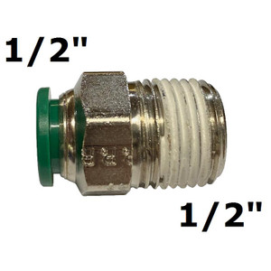  1/2" Straight Connector, 1/2" Poly x 1/2" Npt Straight Connector 