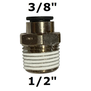  3/8" Straight Connector, 3/8" Poly x 1/2" Npt Straight Connector 