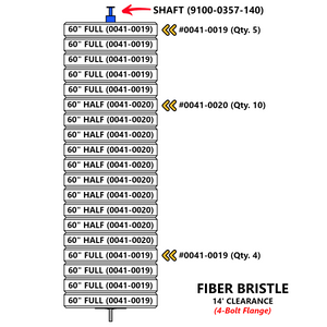 FRONT Side Brush, FIBER, 14', DHB-14, Flange Style FRONT Side Brush, FIBER, 14', DHB-14, Flange Style