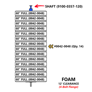 REAR Side Brush, FOAM, 12', DHB-12, Flange Style REAR Side Brush, FOAM, 12', DHB-12, Flange Style