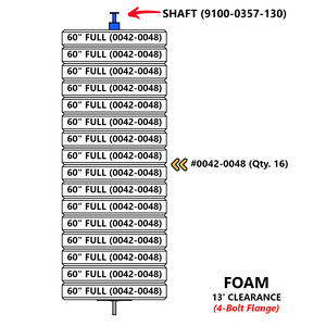 REAR Side Brush, FOAM, 13', DHB-13, Flange Style REAR Side Brush, FOAM, 13', DHB-13, Flange Style