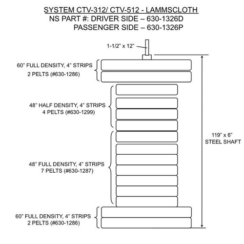  Wrap Brush, LAMMSCLOTH, 12', CTV-312/512, Driver 