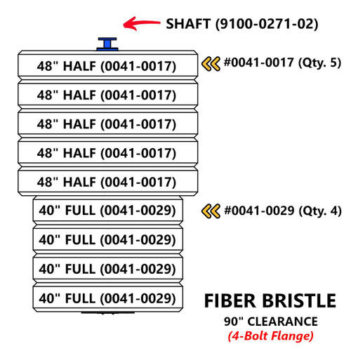  Side Brush, FIBER, CTV-5SB, SYS-96-500, Flange Style 