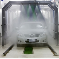 Car goes through automated car wash