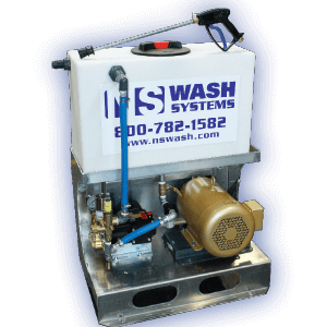 PPW high-pressure car wash pump system with prep gun.