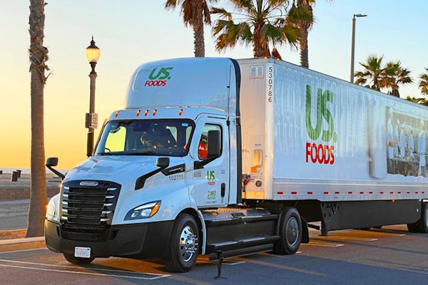 Commercial tractor-trailer truck.