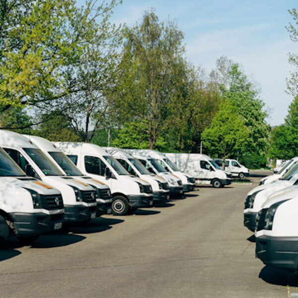 Fleet of delivery vans