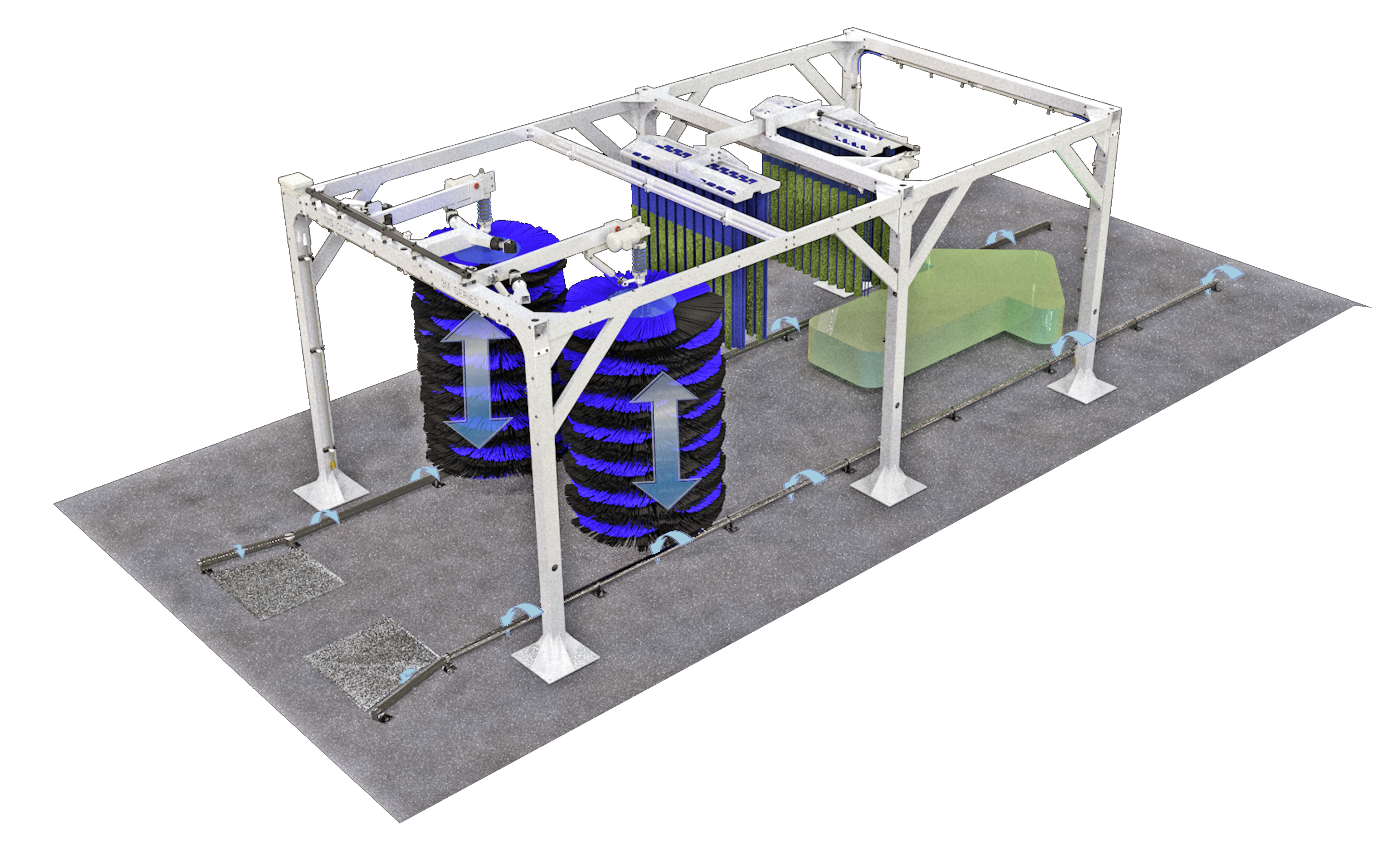 Air retract washing system