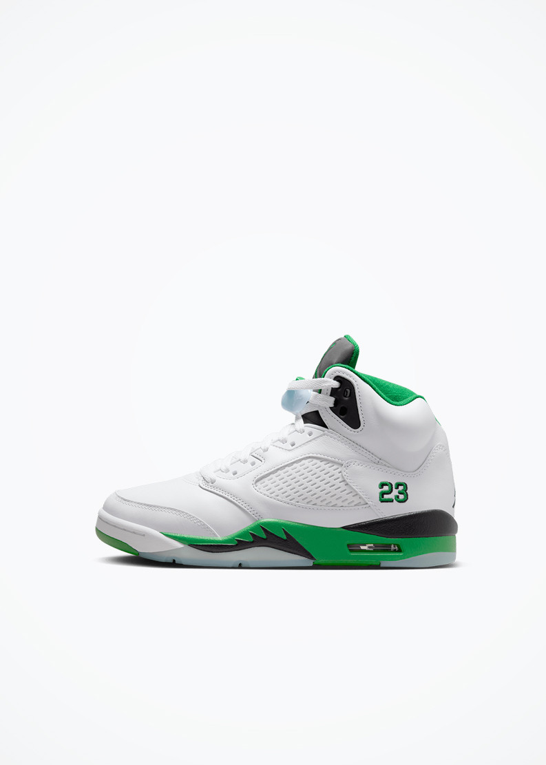 Air Jordan 5 Retro Womens - White/Lucky Green-Black-Ice Blue