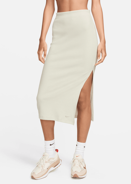 Nike Chill Knit Slim Ribbed Midi Skirt - FQ1636-104 - Lt Orewood Brn