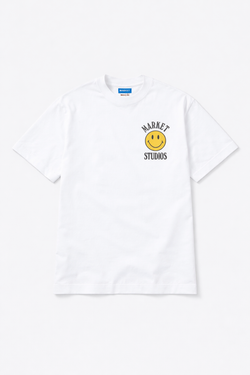 Market Studios Smiley Upside Down Lockup T-Shirt - SS022 - White
