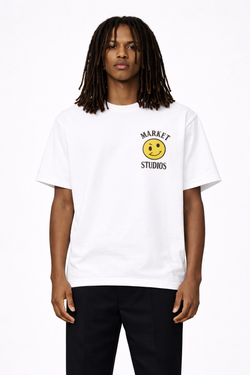 Market Studios Smiley Upside Down Lockup T-Shirt - SS022 - White