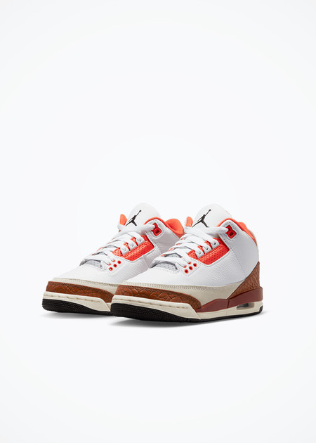 Air Jordan 3 RETRO SE (GS) - WHITE/BLACK-MARS STONE-TEAM ORANGE