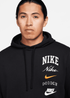 Nike Club Fleece Hoodie - FN2634-010 - Black/Safety Orange