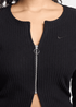 Nike Sportswear Chill Knit Ribbed Cardigan - FN3682-010 - Black