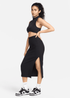 Nike Chill Knit Slim Ribbed Midi Skirt - FQ1636-010 - Black/Black