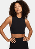 Nike Chill Knit Mock-Neck Ribbed Cropped Tank Top - FN3677-010 - Black/Black