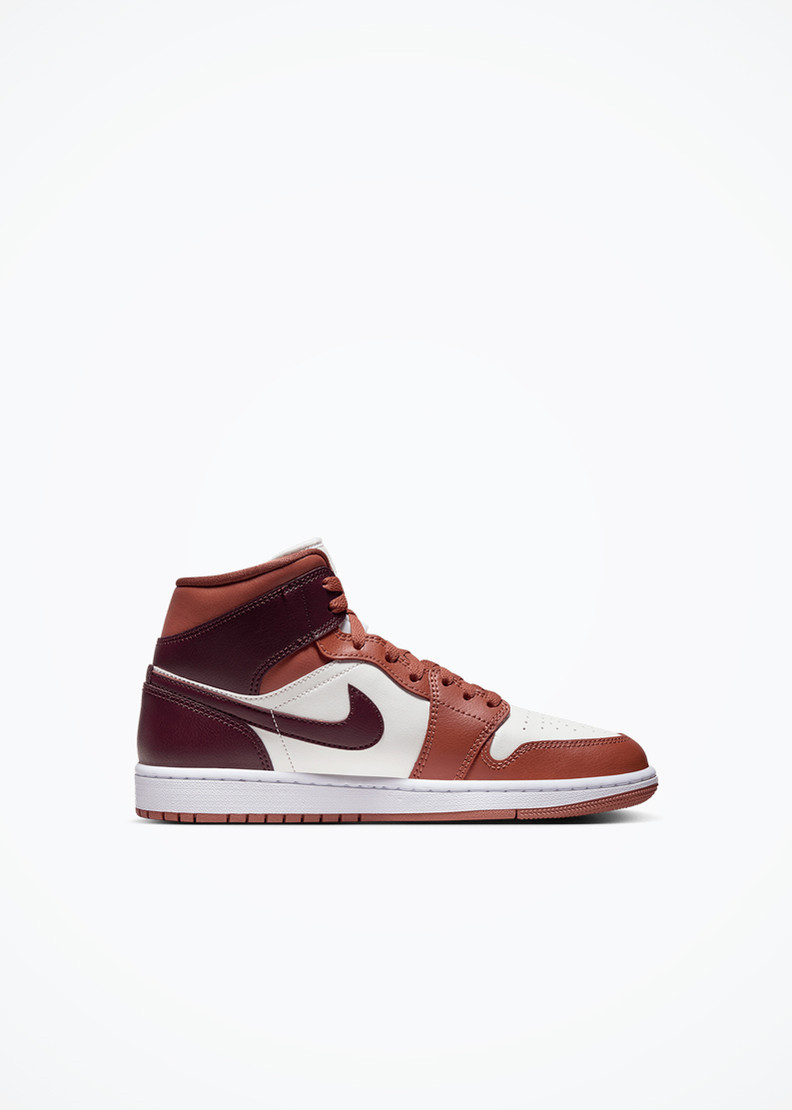 Air Jordan 1 Mid Womens - BQ6472-200 - Dusty Peach/Night Maroon-Sail-White
