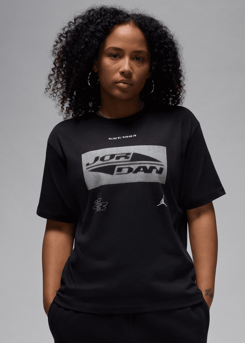 Jordan Graphic Girlfriend T-Shirt - FV7134-010 - Black/White
