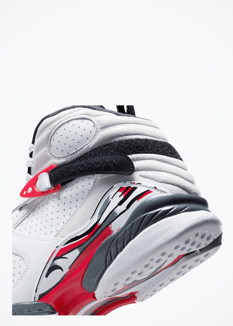Air Jordan 8 Retro "White and True Red" - 305381-100 - White/Black-True Red
